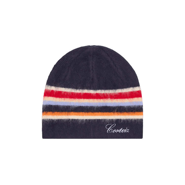 Corteiz Multi Stripe Knit Beanie 'Navy'