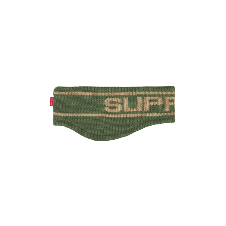 Supreme Contrast Logo Headband 'Olive'