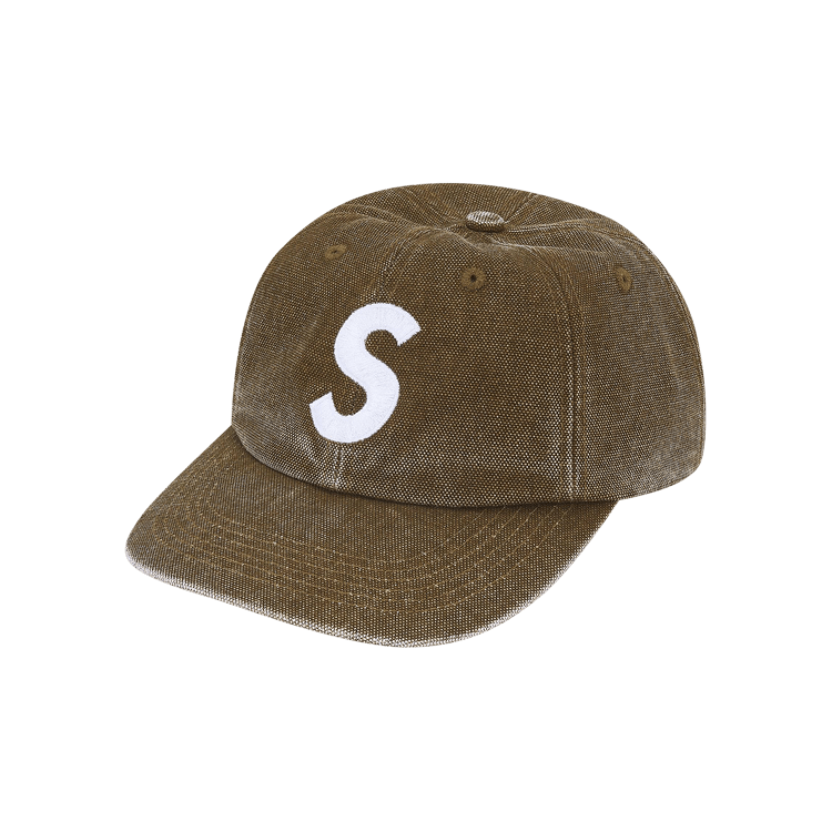 Supreme Pigment Coated Canvas S Logo 6-Panel 'Olive'