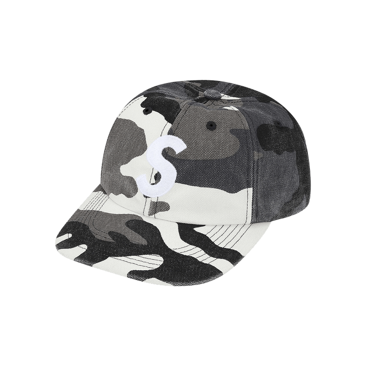 Supreme Pigment Coated Canvas S Logo 6-Panel 'Snow Camo'