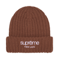 Supreme Chunky Rib Classic Logo Beanie 'Brown'