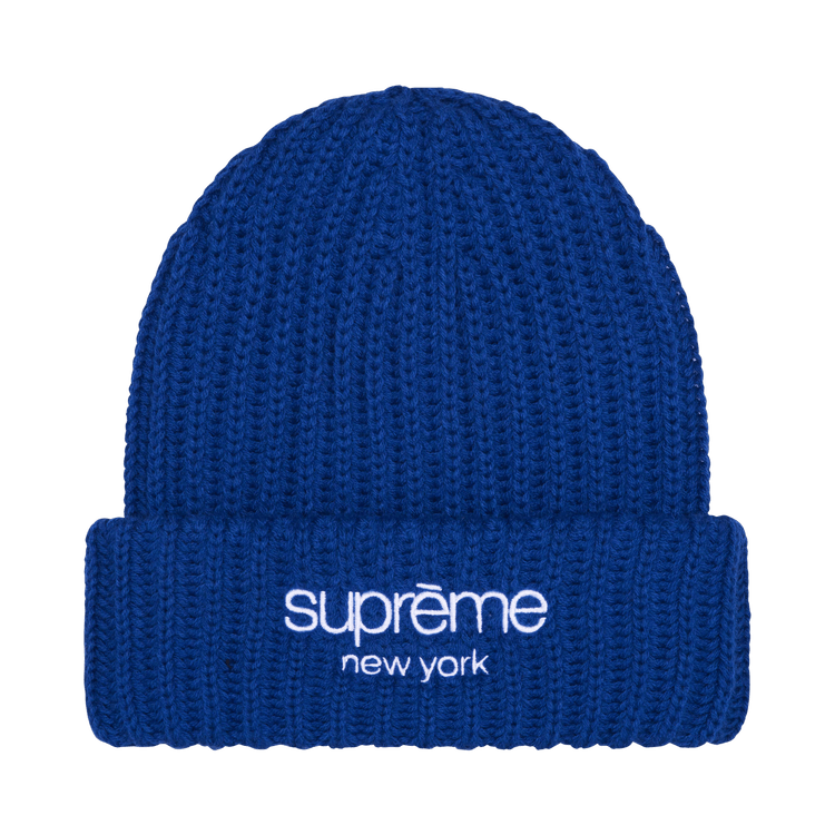 Supreme Chunky Rib Classic Logo Beanie 'Royal'