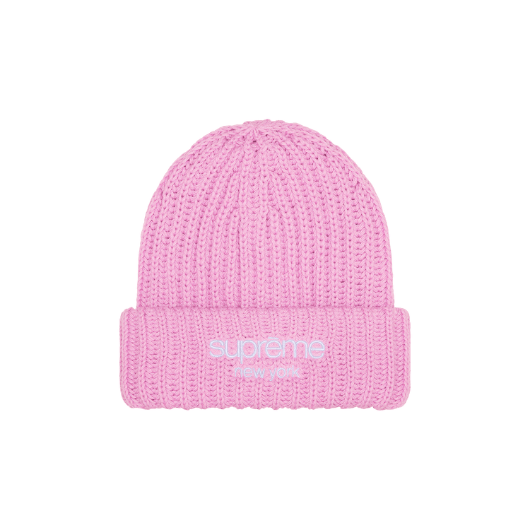 Supreme Chunky Rib Classic Logo Beanie 'Pink'