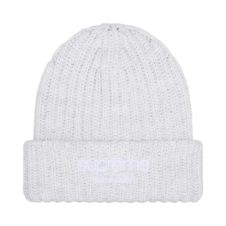 Supreme Chunky Rib Classic Logo Beanie 'Ash Grey'
