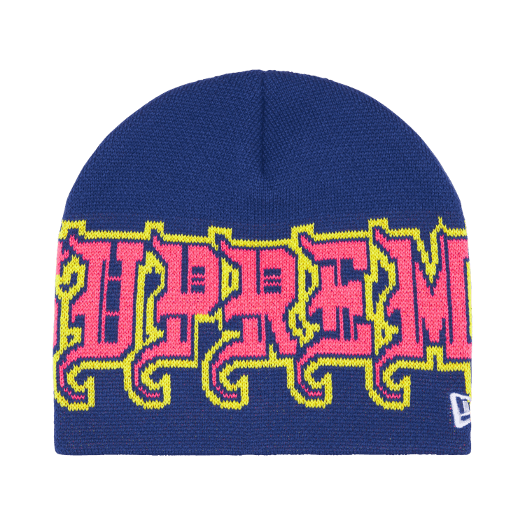 Supreme New Era Outline Beanie 'Navy'