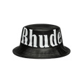 Rhude Logo Leather Bucket Hat 'Black'