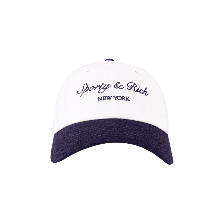 Sporty & Rich Syracuse Hat 'White/Dark Navy'
