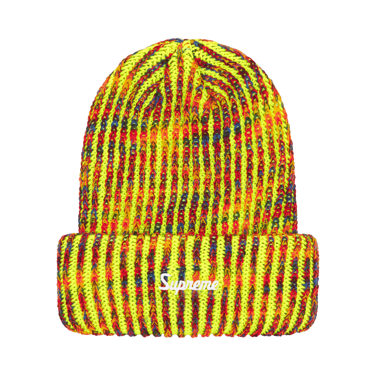 Supreme Rainbow Loose Gauge Beanie 'Neon Yellow'