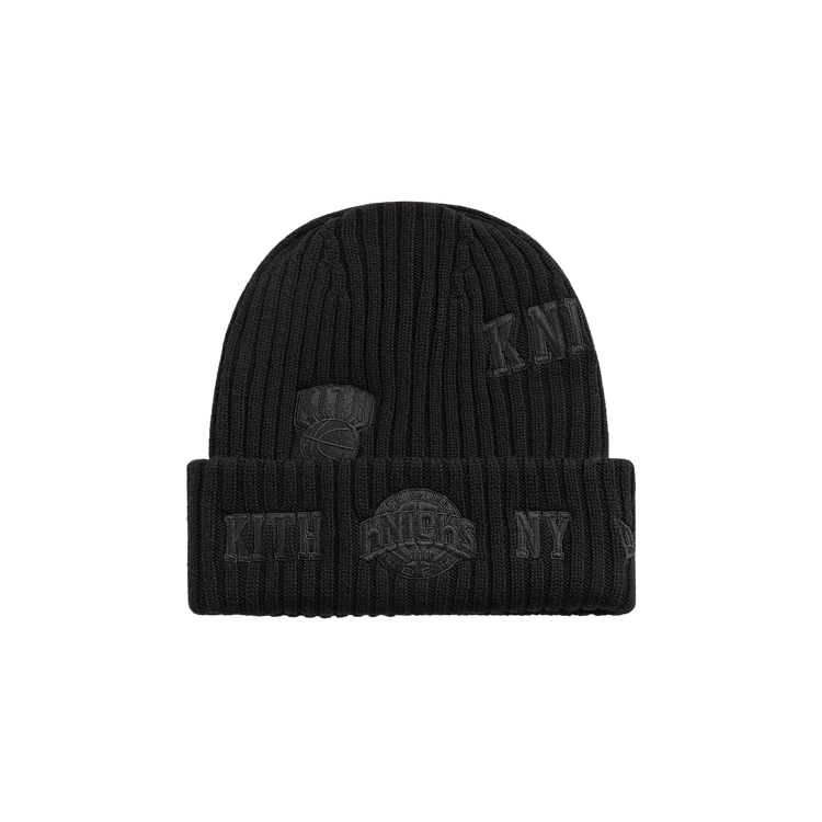 Kith x New Era For The New York Knicks All Over Patches Knit Beanie 'Black'