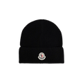 Moncler Iconic Circular Logo Ribbed Hat 'Black'