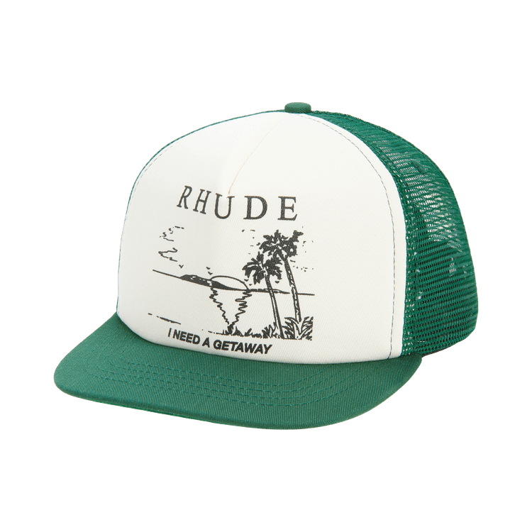Rhude I Need A Getaway Trucker Hat 'Green/White'
