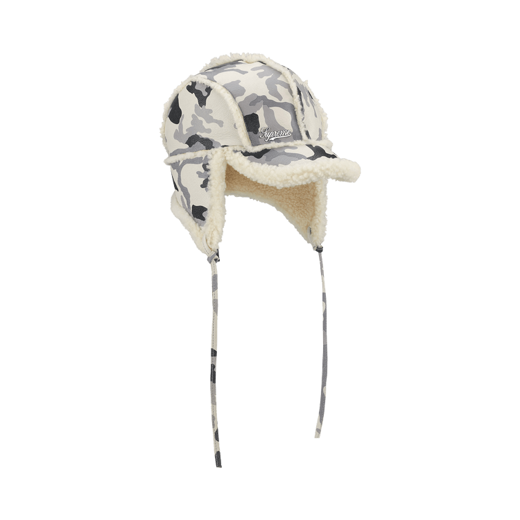 Supreme Shearling Lined Earflap Cap 'Snow Camo'