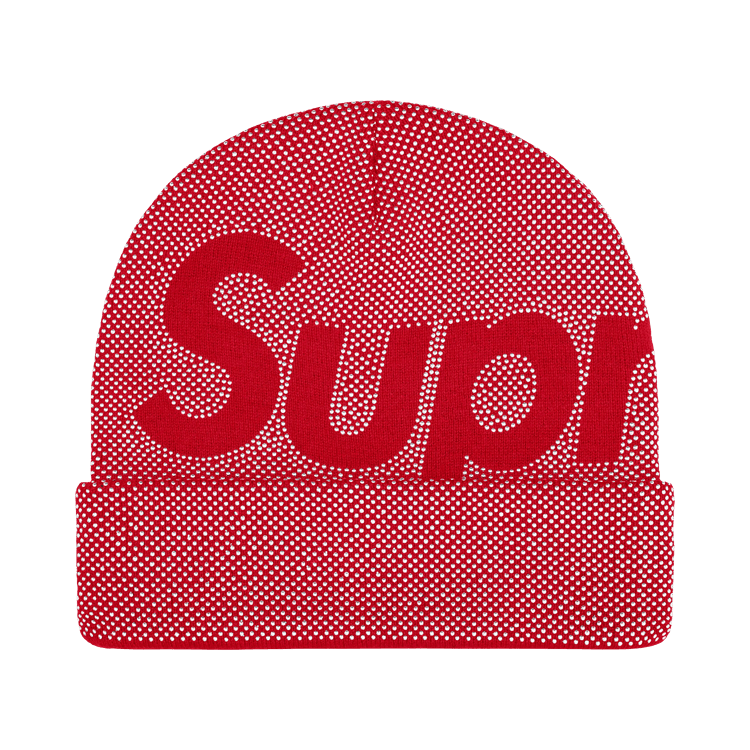 Supreme Studded Knockout Big Logo Beanie 'Red'