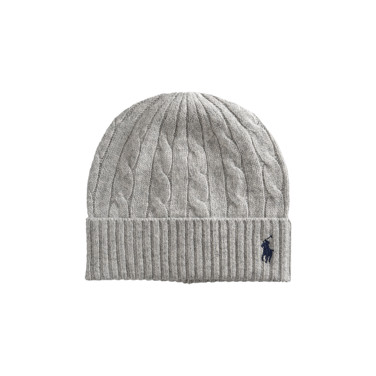 Polo Ralph Lauren Cashmere Cable Beanie 'Soft Grey'