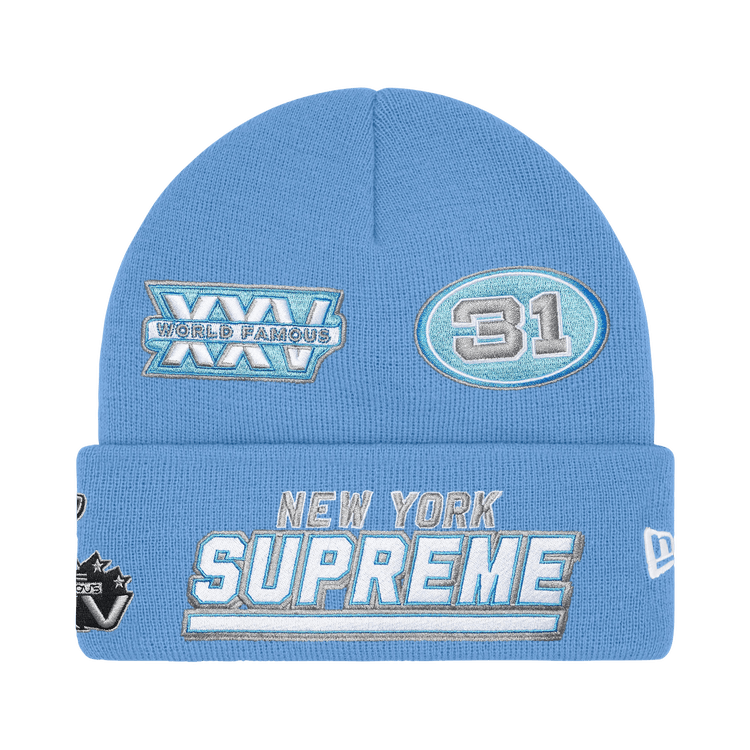 Supreme New Era Football Beanie 'Light Blue'