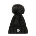 Moncler Large Fur Pom Pom Hat 'Black'