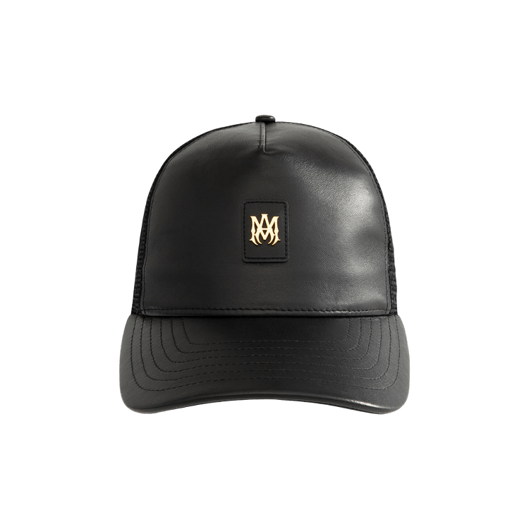 Amiri MA Patch Leather Trucker Hat 'Black'