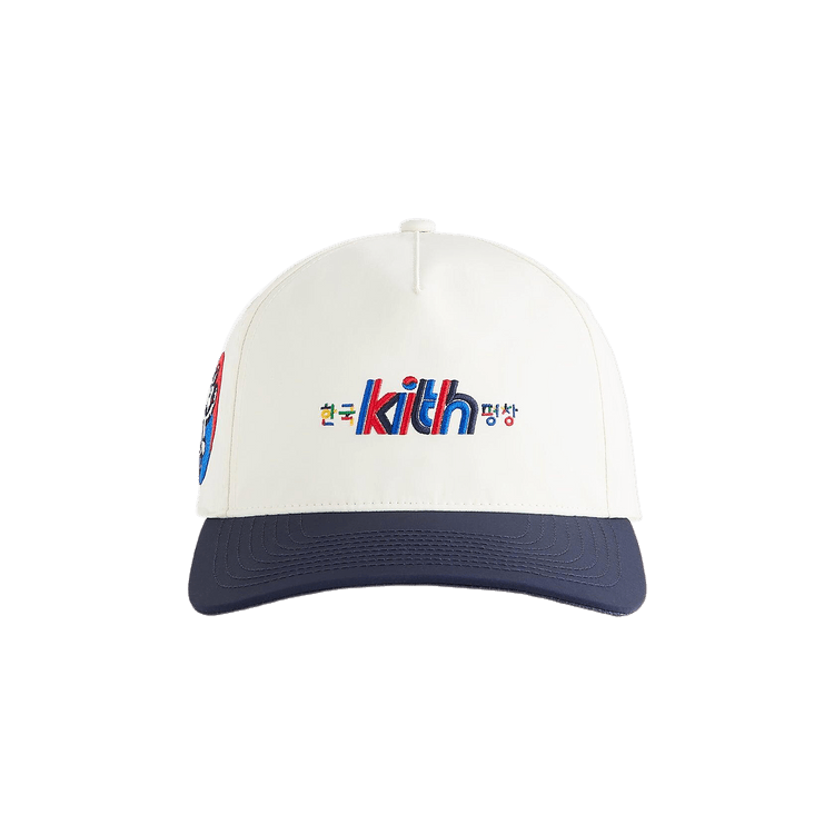 Kith For Olympics Heritage Pyeongchang Nylon Bay Low Pinch Crown Snapback 'Sandrift'
