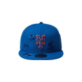 New Era MLB Flower Embroidery New York Mets 59FIFTY Hat 'Blue'