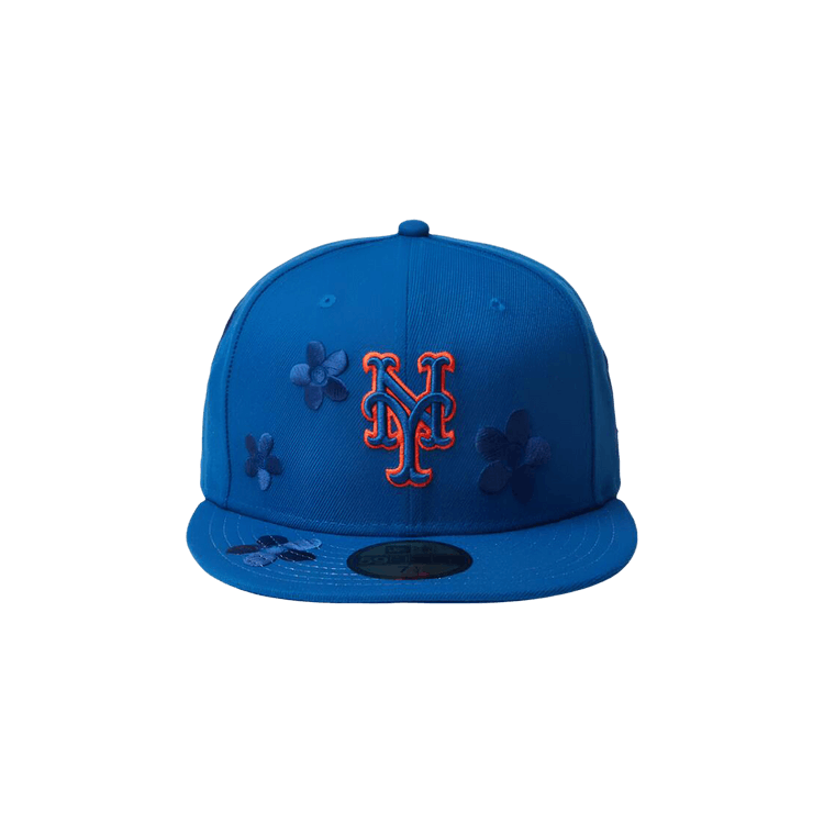 New Era MLB Flower Embroidery New York Mets 59FIFTY Hat 'Blue'