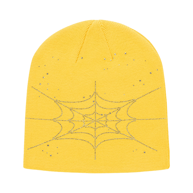 Sp5der Rhinestone Silk Skully 'Yellow'