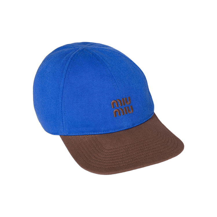 Miu Miu Drill Washed Bicolore Hat 'Azzurro/Cacao'