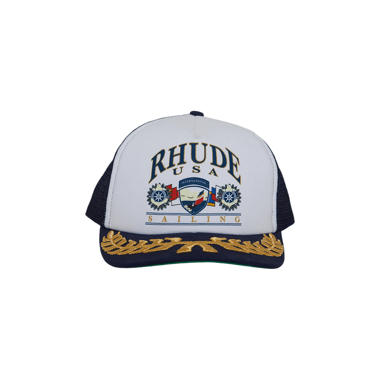 Rhude USA Sailing Icon Trucker Hat 'Navy/White'