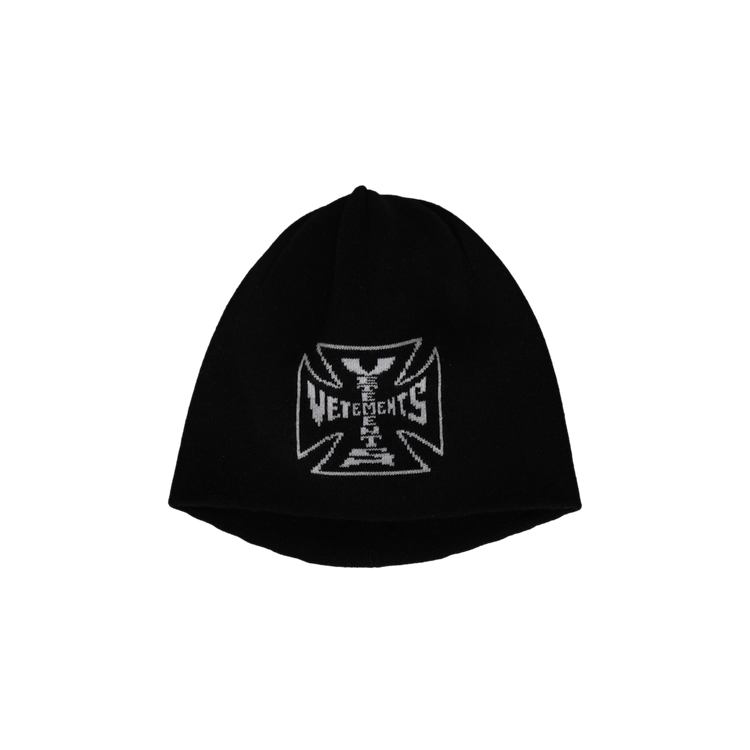 Vetements Biker Cross Logo Beanie 'Black'