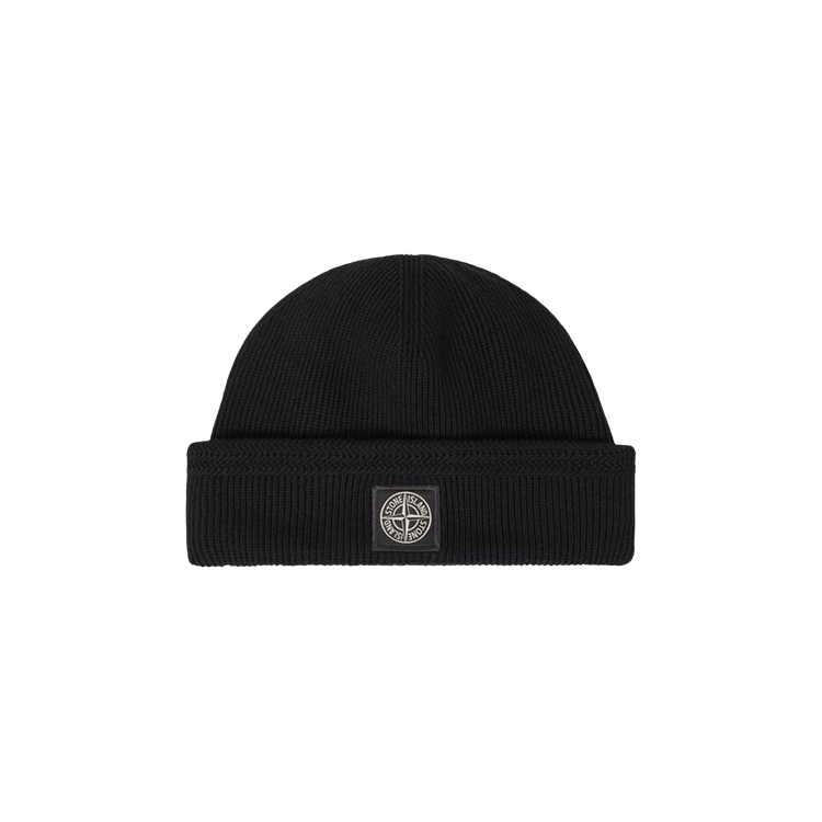 Stone Island Compass Patch Organic Cotton Beanie 'Black'