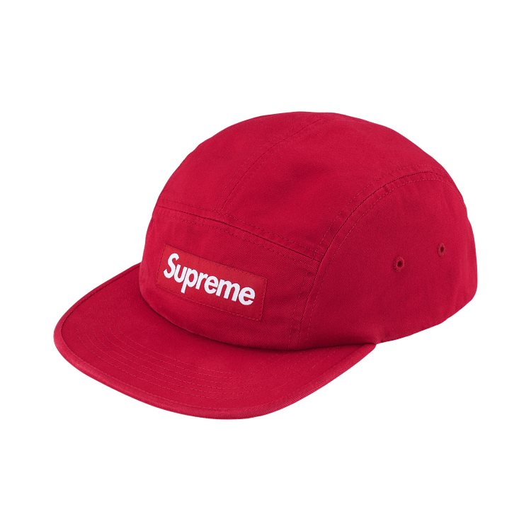 Supreme Washed Chino Twill Camp Cap 'Red'