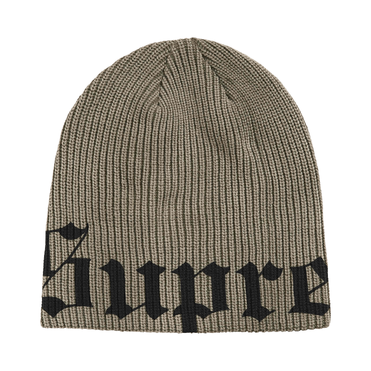Supreme Old English Printed Beanie 'Olive'