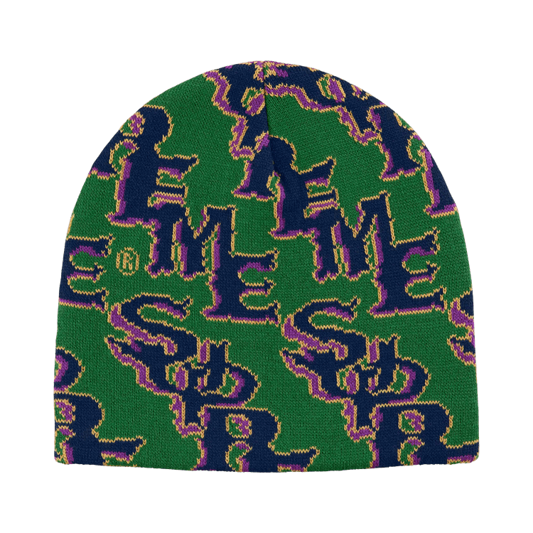 Supreme Slanted Gothic Outline Beanie 'Green'