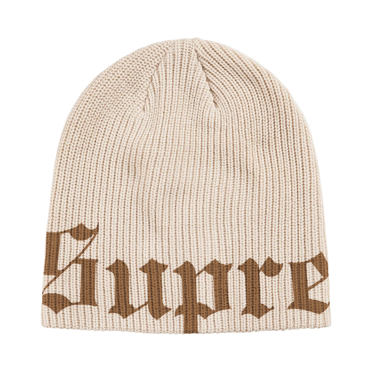 Supreme Old English Printed Beanie 'Stone'