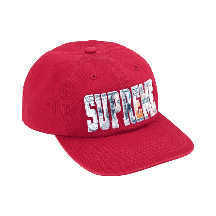 Supreme Embroidered Money Logo 6-Panel 'Red'