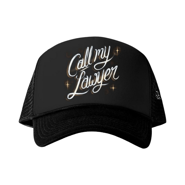 Market Call My Lawyer Airbrush Trucker Hat 'Jet Black'