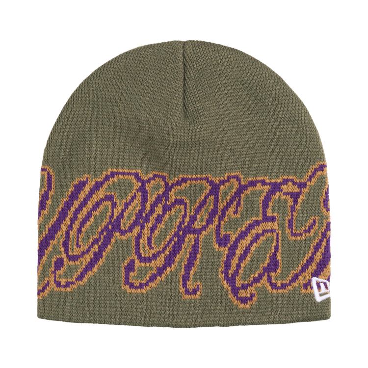 Supreme New Era Cursive Beanie 'Olive'
