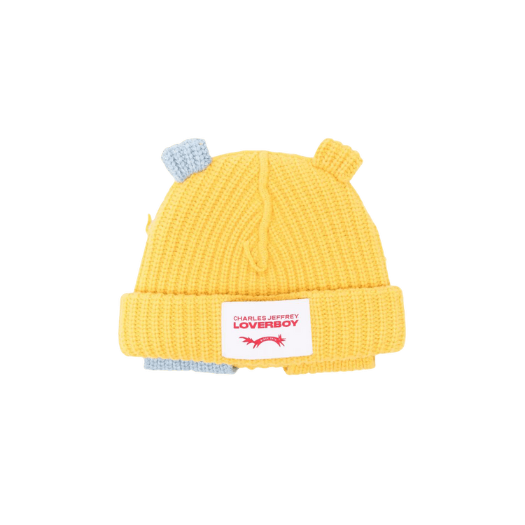Charles Jeffrey Loverboy Chunky Rabbit Beanie 'Yellow/Blue'