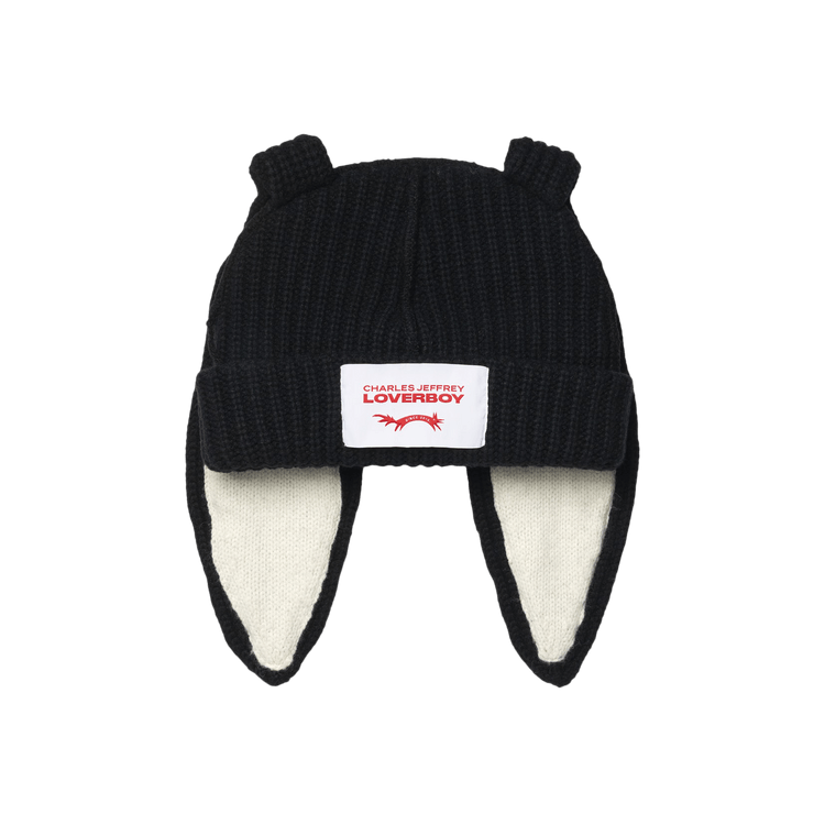 Charles Jeffrey Loverboy Chunky Rabbit Beanie 'Black/White'