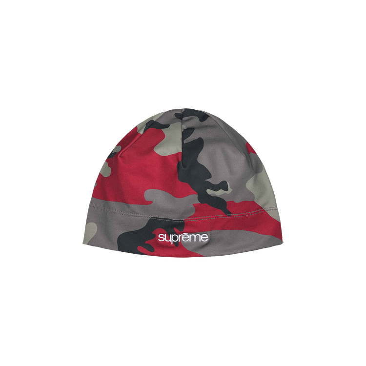 Supreme Base Layer Beanie 'Red Camo'
