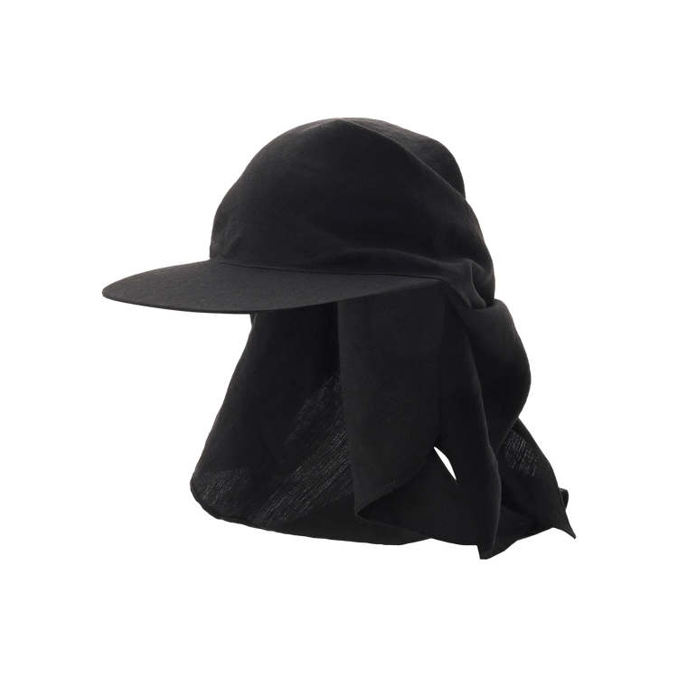 Yohji Yamamoto High D Linen Bandana Cap 'Black'
