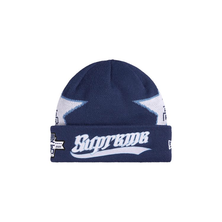 Supreme New Era Stars Beanie 'Navy'