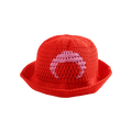 Marine Serre Crochet Bucket Hat 'Red'