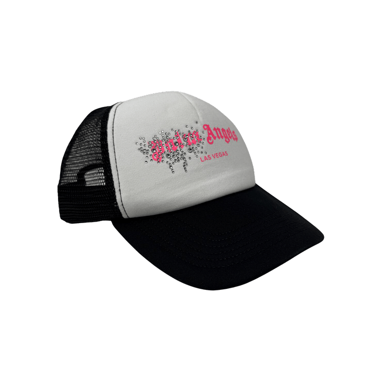 Palm Angels Rhinestone Las Vegas Cap 'Black/White/Pink'