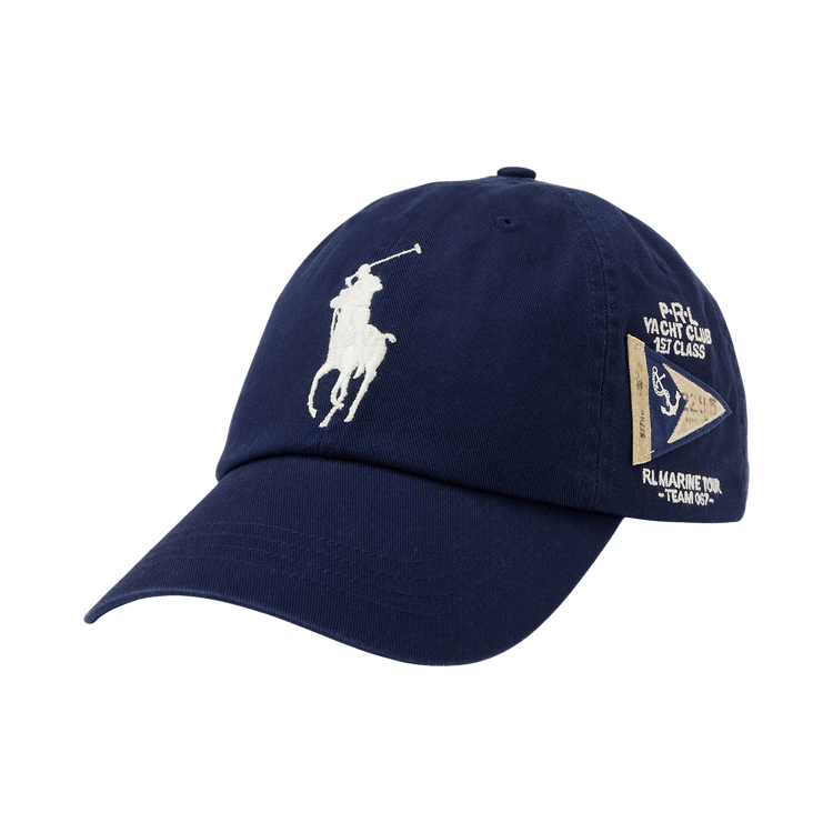 Polo Ralph Lauren Cotton Twill Sport Cap W/ Embroidered Big Polo Pony 'Newport Navy'