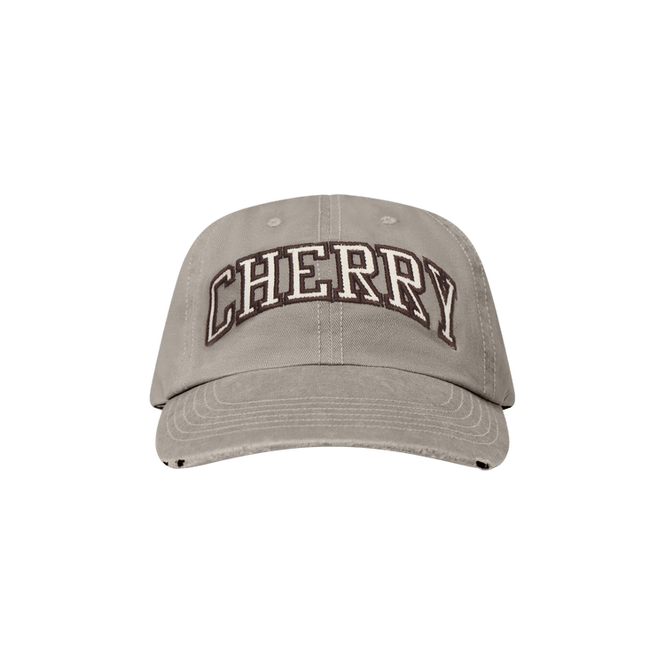 Cherry LA Applique 6 Panel Hat 'Grey'