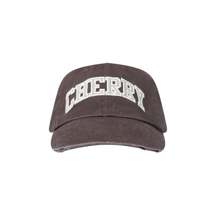 Cherry LA Applique 6 Panel Hat 'Chocolate'