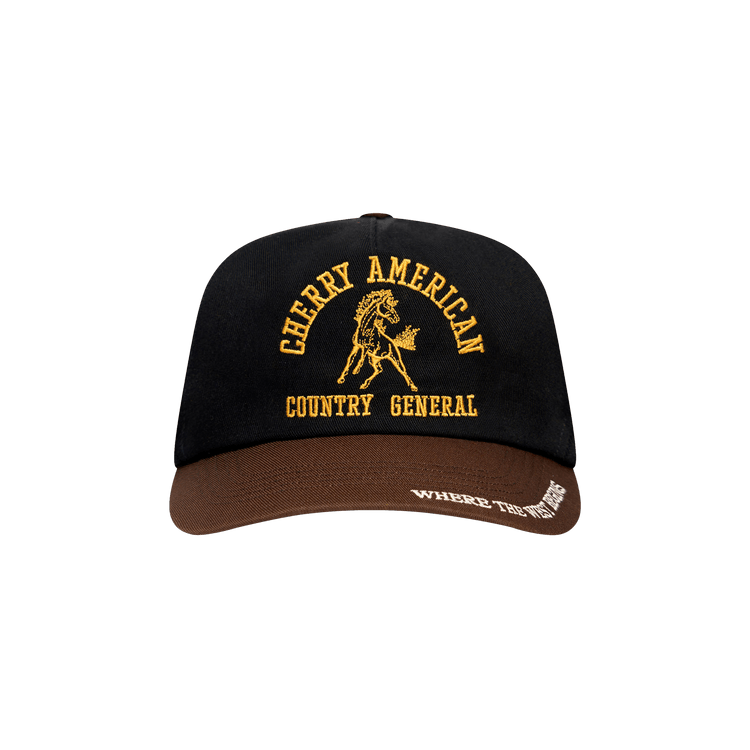Cherry LA Country General 5 Panel Hat 'Black/Brown'