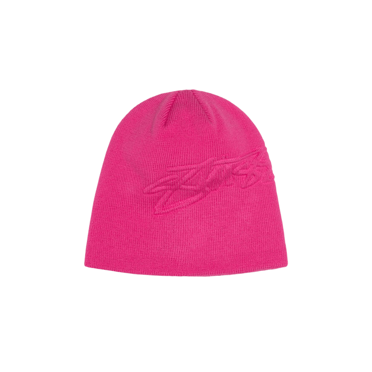 Stussy Embossed Smooth Stock Skullcap 'Hot Pink'