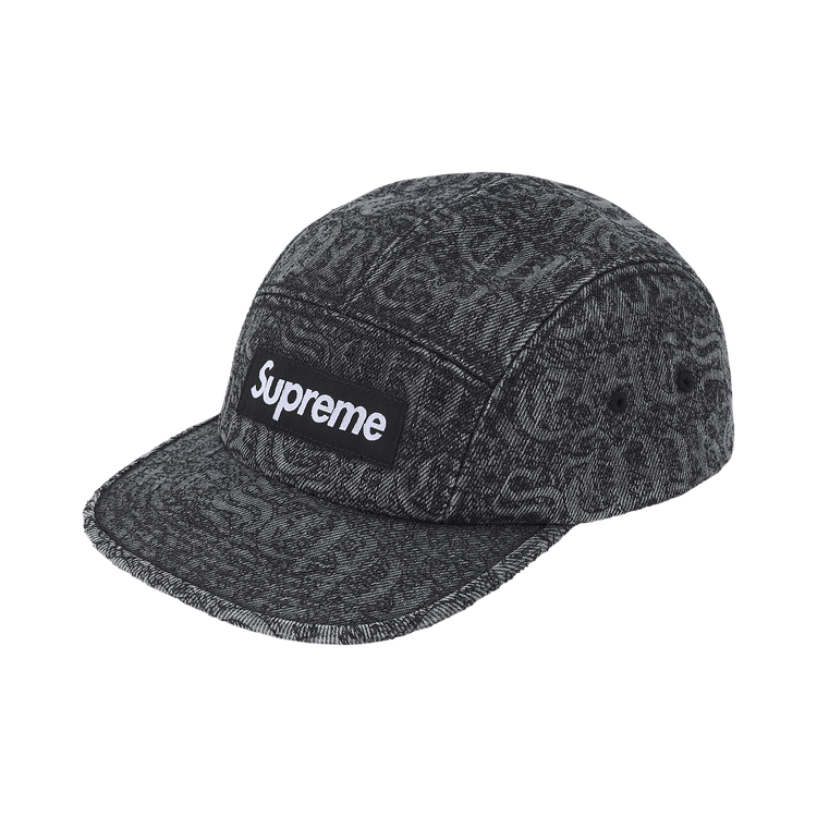 Supreme Stitched Old English Denim Camp Cap 'Black'