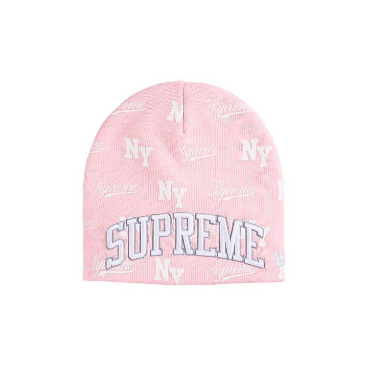 Supreme New Era Monogram Beanie 'Pink'
